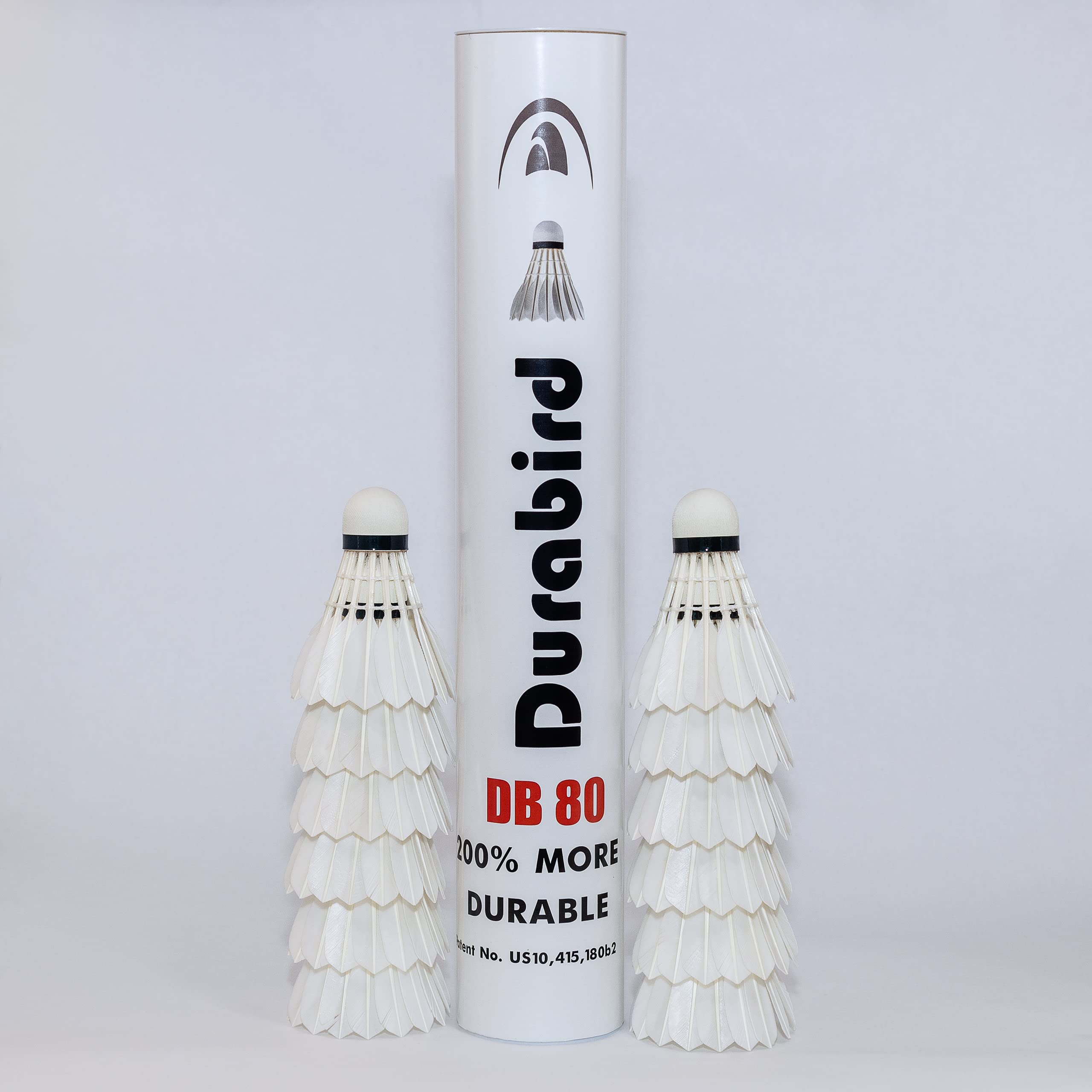 Durabird DB80, Pack of 12 Durable Feather Shuttlecocks with Patented Feather Strengthening Technology for Advanced and Professional Players, Indoors, Outdoors, Tournaments and Training.