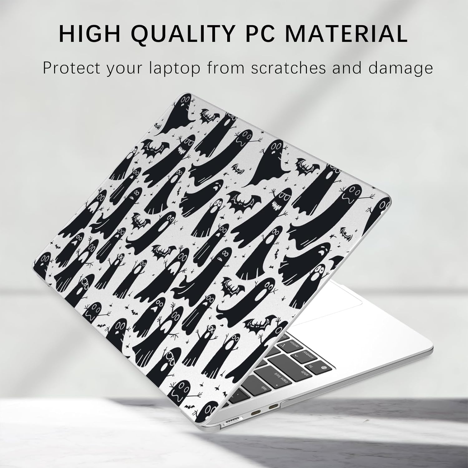 Compatible with MacBook Air 15 inch Case M5 M4 M3 M2 2026-2023 Release A3448 A3241 A3114 A2941, Cute Halloween Ghost Bat Protective Hard Shell Matte Cover for Mac Air 15.3 inch