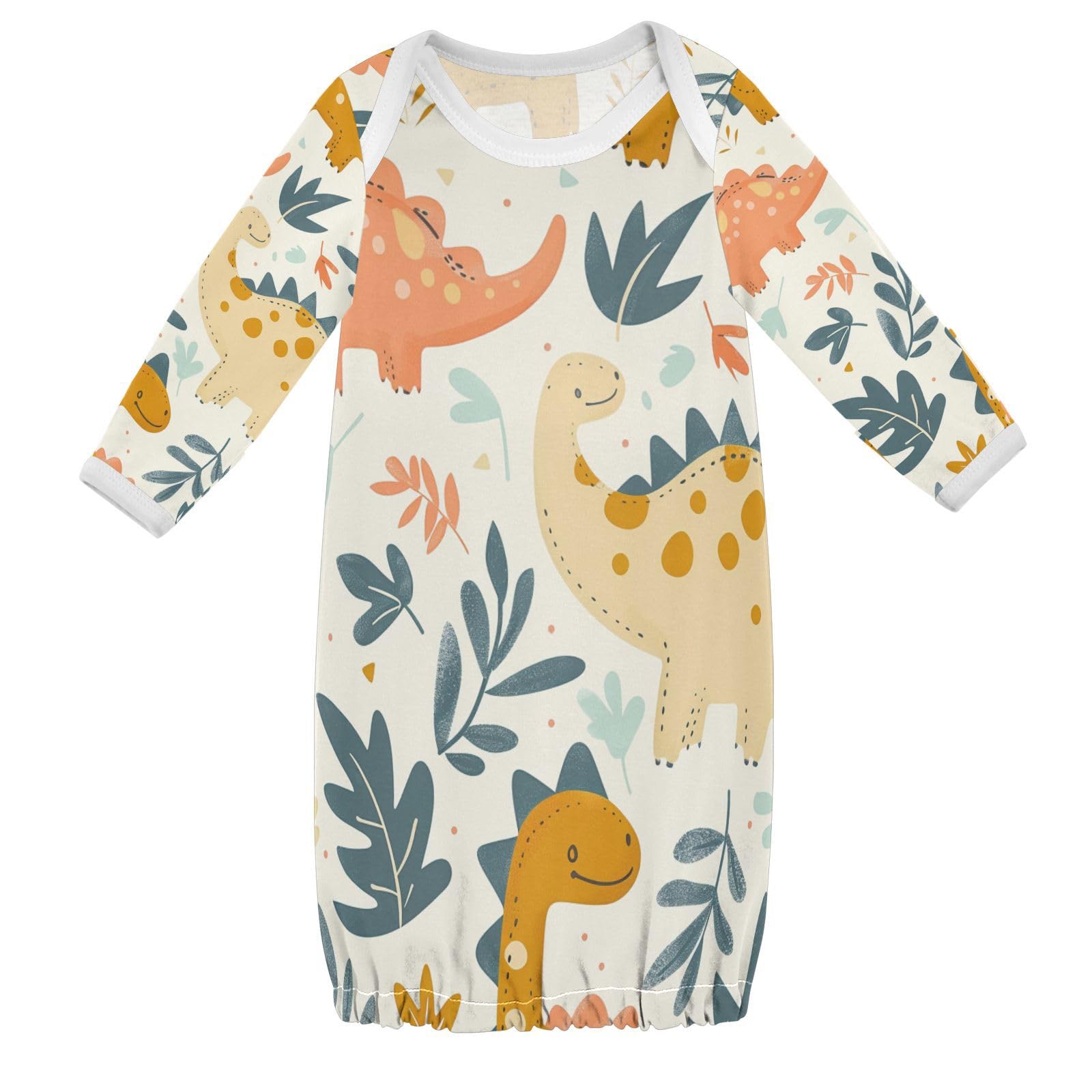 senya Nightdress Sleeper Gown Long Sleeve Nightgown Pajamas Cute Dinosaur for 3-12 Months Multi