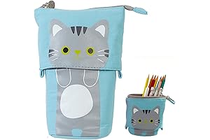 Portable Slide Down Pencil Case with Telescopic Stand