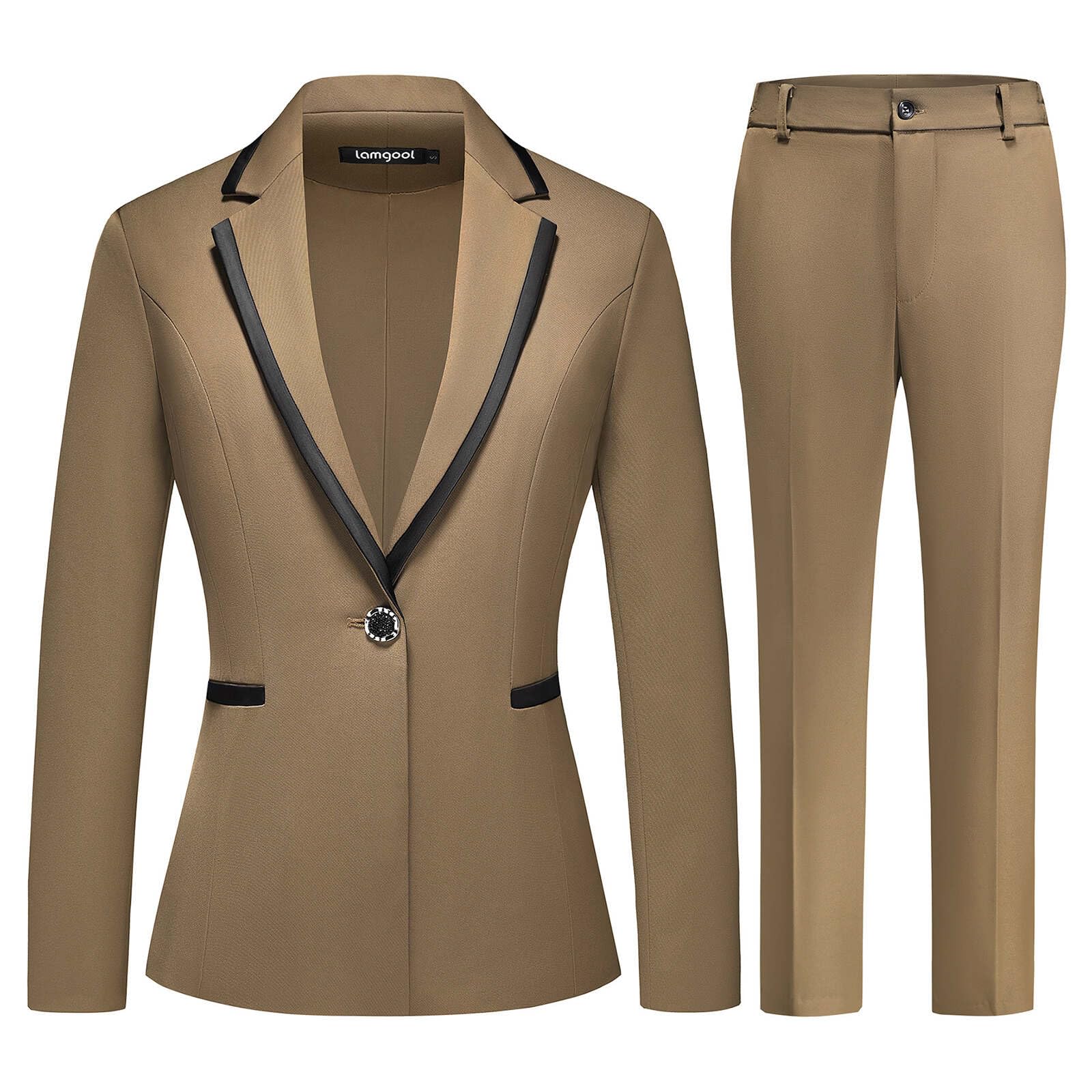 Lamgool Womens Pantsuit Set 2 Piece Dressy Suit Business Casual Blazer Jacket with Pants