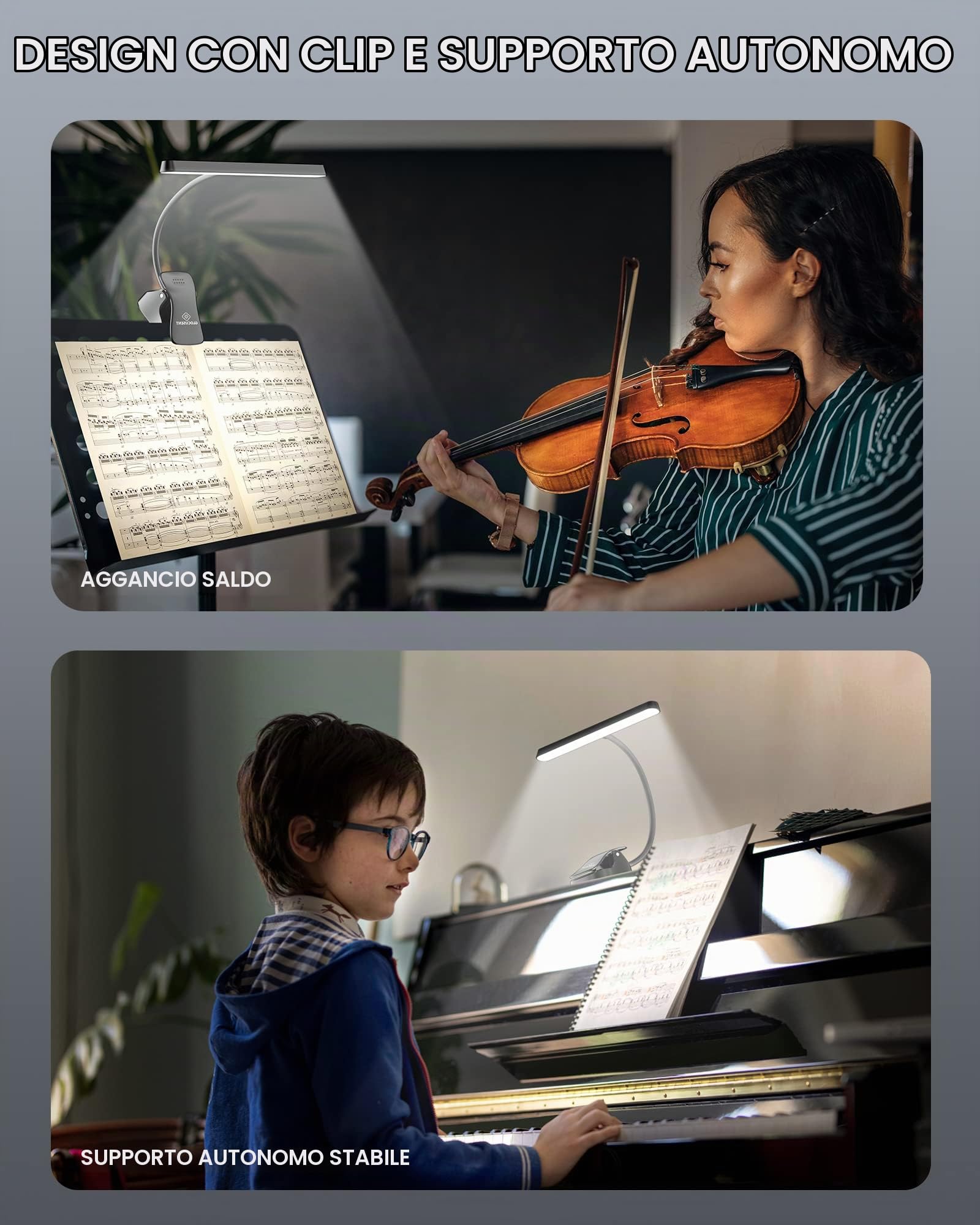 Glocusent 57 LED Lampada per Leggio Musicale (Scatola di stoccaggio inclusa)
