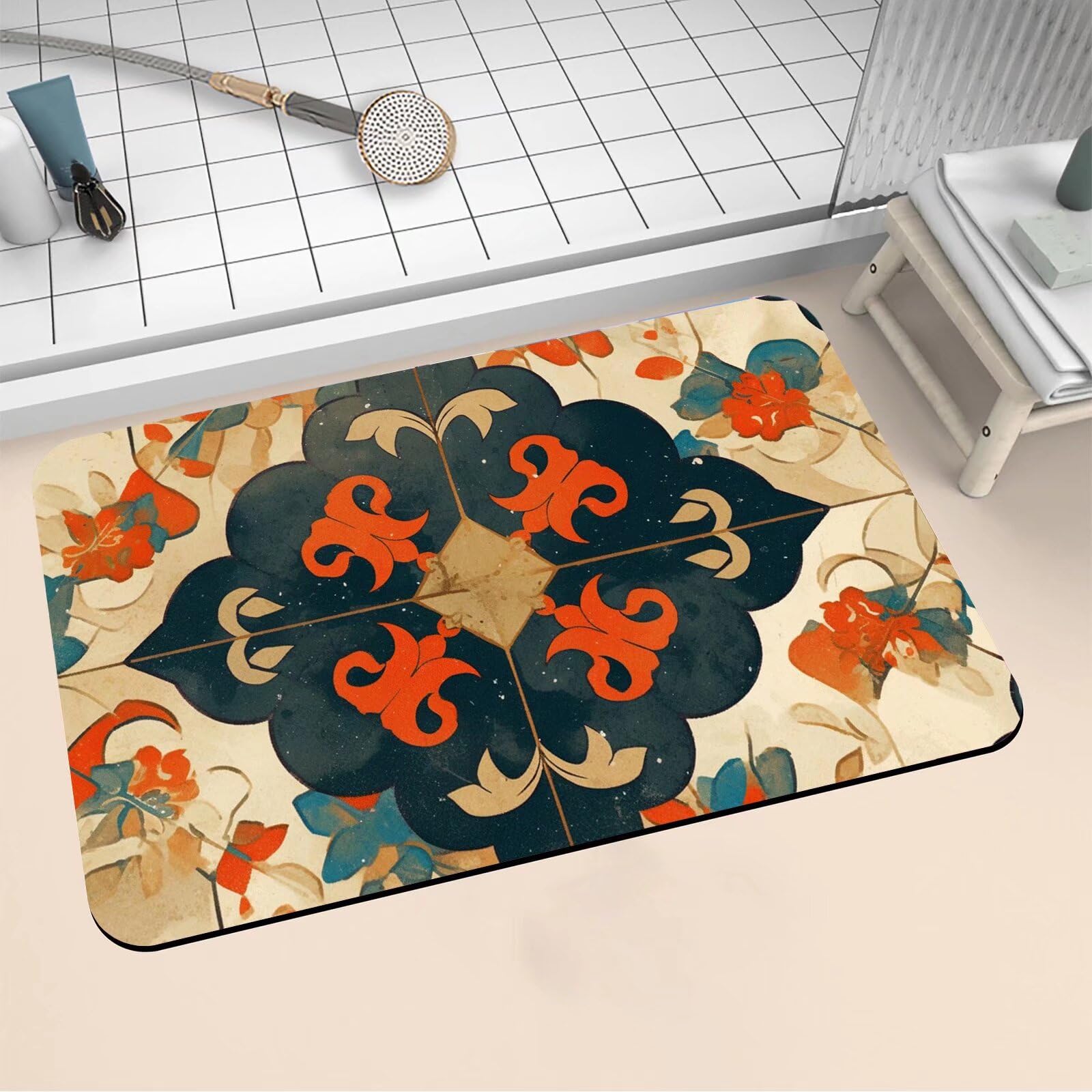 Tapis de bain colourful 70x120cm pour égayer la cuisine et la douche familiale