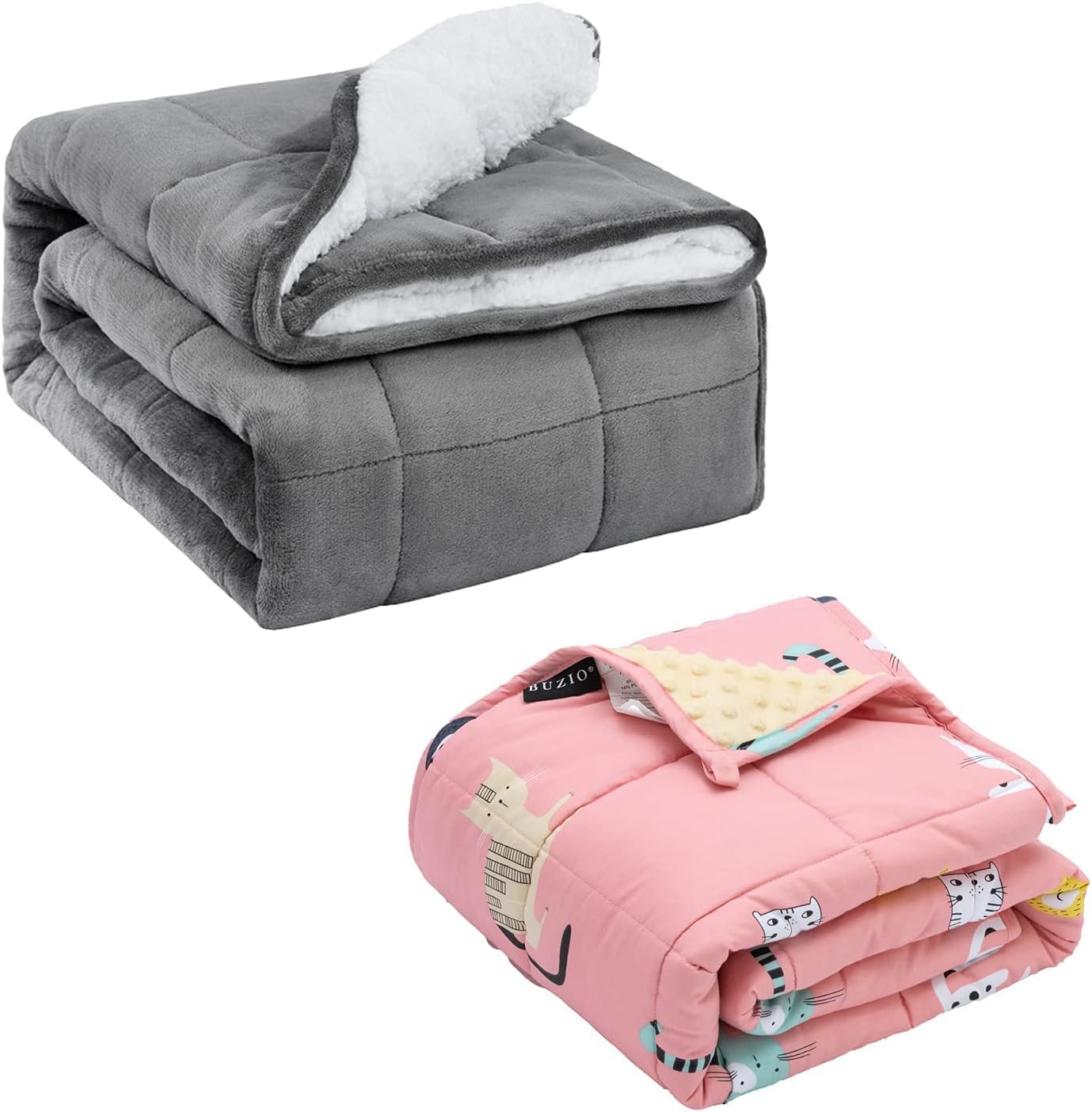 Uttermara Sherpa Fleece Weighted Blanket Features Extra Plush 220 GSM Sherpa and 220 GSM Fleece That Feels Soft and Smooth on The Skin, Keeping You Warm Over Night.