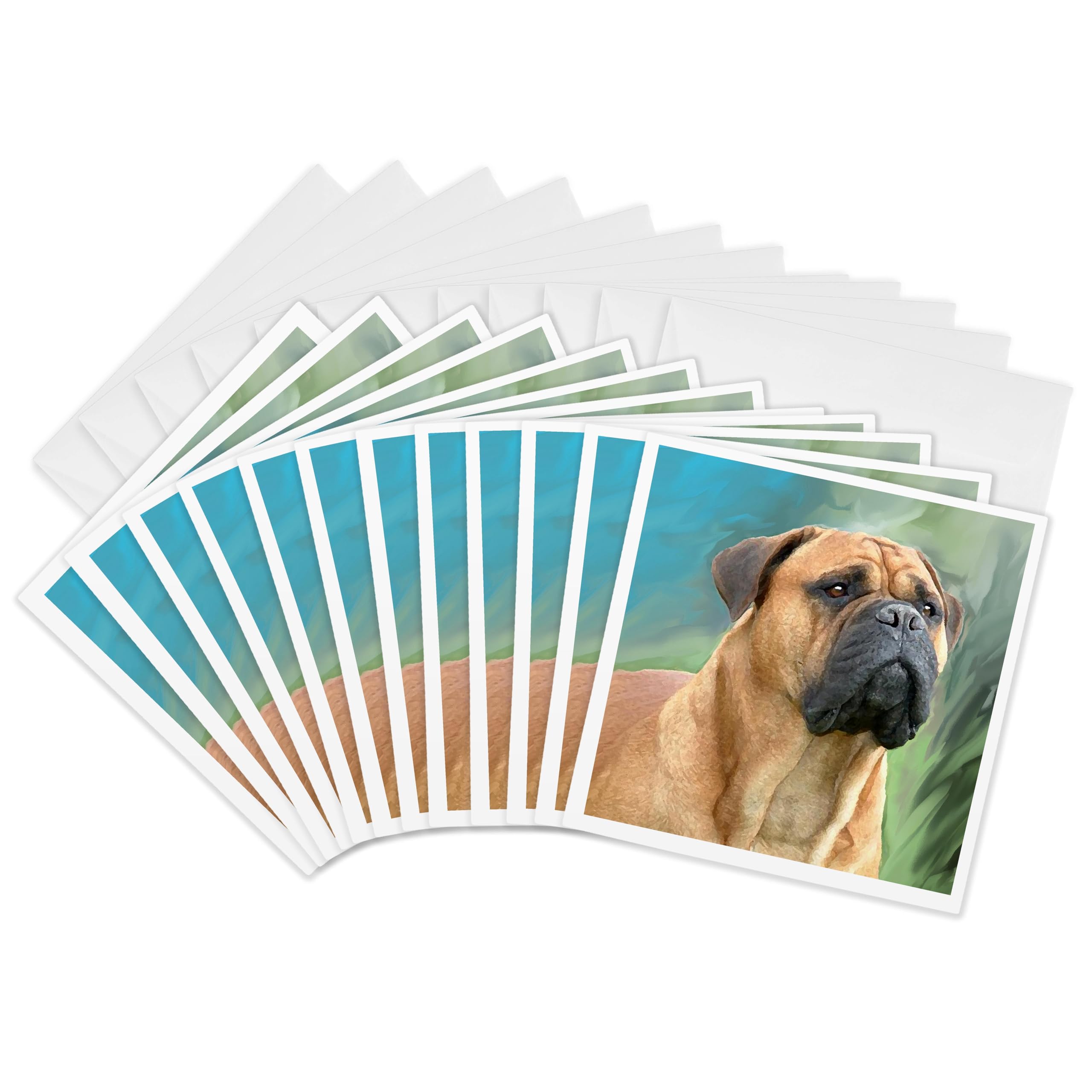 3dRose gc_4449_2 6 x 6-Inch "Bullmastiff" Greeting Card (Pack of 12)