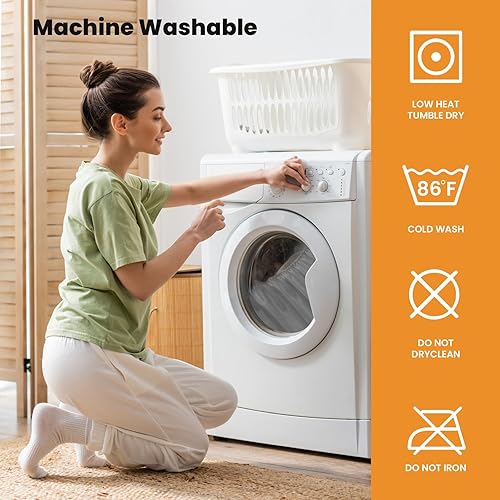 Miniatura 6 de MATBEBY - Cubrecolchón acolchado fresco ajustado transpirable suave mullido se estira hasta 21 pulgadas 5334 cm de profundidad varios tamaños blanco