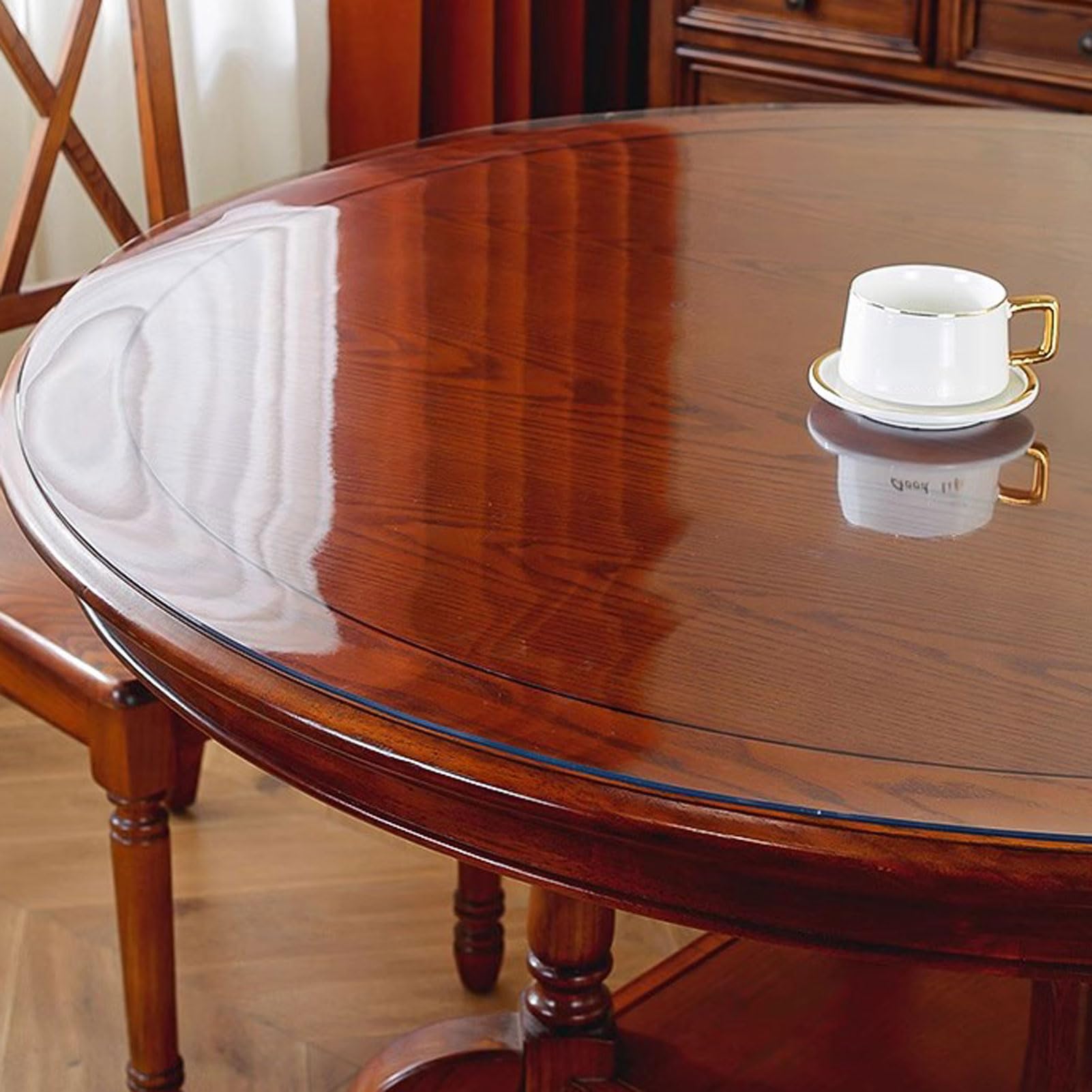 Telo Protettivo Rotondo per Tavolo 120cm, Copri Tavolo per Cucina, Spessore Tovaglia Impermeabile Trasparente, per Tavolo da Pranzo, scrivania, consolle