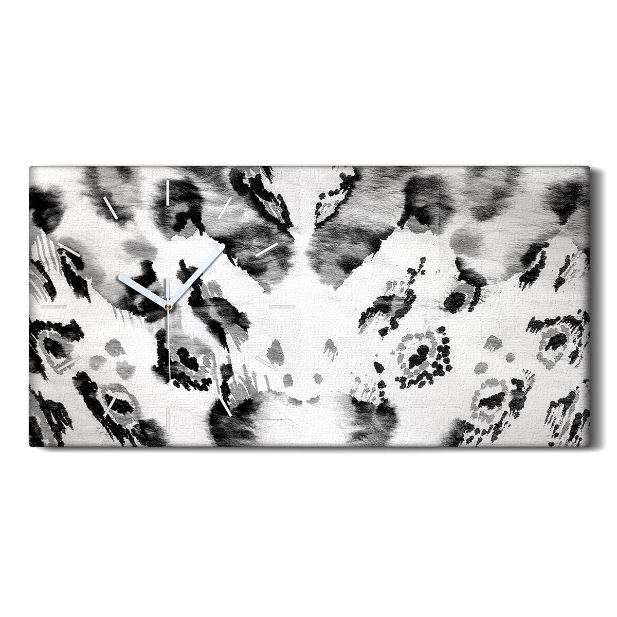 Horloge sur toile moderne 60x30cm motif guépard décoration murale sans tic-tac
