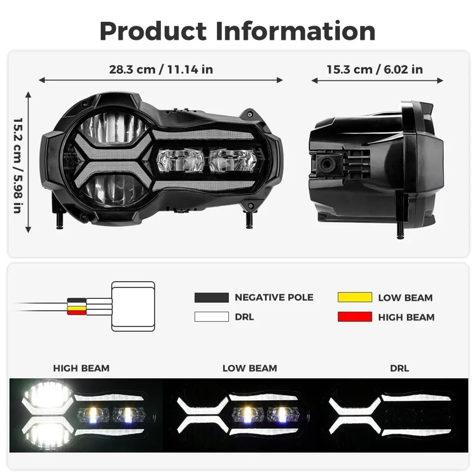 Moto Faros Delanteros Para BMW R1200GS 2013-2018 R 1200GS Para K50 Para ADV Para Adventure GS 1200 Conjunto Faro Para Motocicleta Faros LED Headlight Conjunto(R120*0GS 2013-2018)