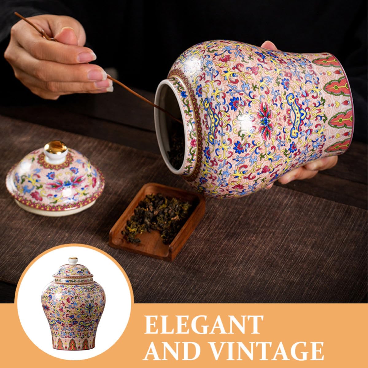 Operitacx Barattolo di Tè in Ceramica Ermetico Vintage per Casa