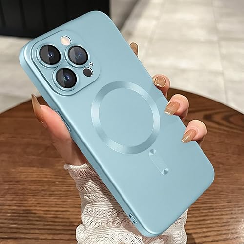 MOWIME Funda magnética compatible con iPhone 15 Pro compatible con Magsafe protector de lente de cámara delgada a prueba de golpes protección contra