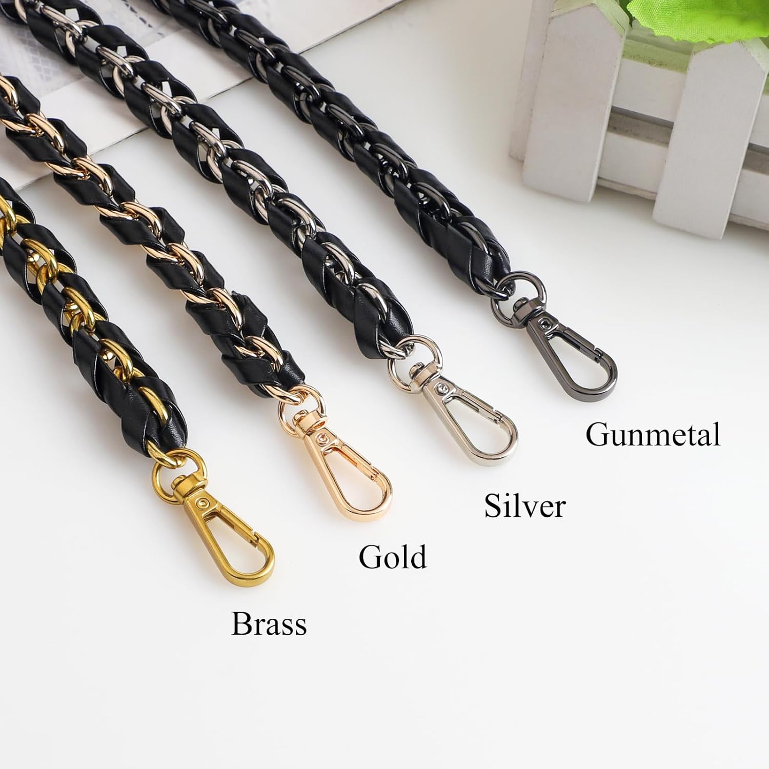 Beaulegan Purse Chain Strap - Microfiber Leather - Replacement for Handbag, Crossbody Shoulder Bag Set of 2, 47.2 Inch Long(Gold) - Image 2