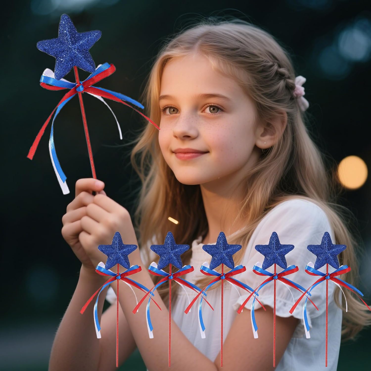 Wands Kids, Lightweight, Girls – Premium Functional Star Wand Glitter Toy, Fantasy 5 Pieces Stick, Theater Cosplay Holiday Shows Birthday | Theater Cosplay Holiday Shows Compact