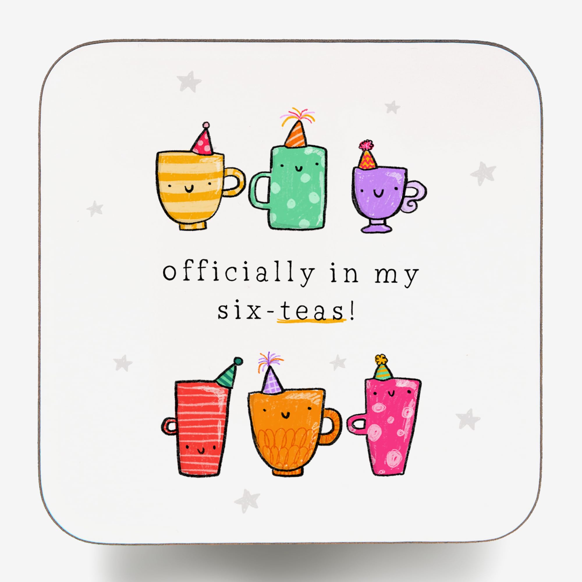 Arrow Gift Co Multicolor - Officially In My Six-Teas - Funny 60Th Birthday Coaster Gift