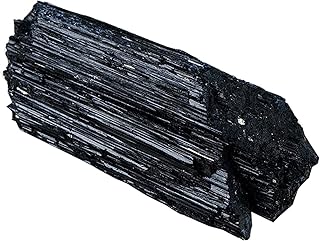 Apengshi 1PSC Natrual Black Tourmaline Healing Crystal Rough (350-450g) Tourmaline Raw Premium Charge Meditation Decoration Black Tourmaline Home Decor Collection Calming Reiki Purifying Energy