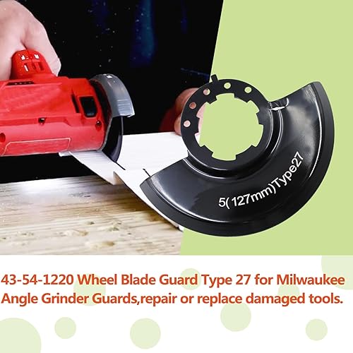 Miniatura 3 de Protector de cuchilla de rueda tipo 27 de 5 pulgadas para amoladora angular 43-54-1220 Milwaukee 2780-20, 2781-20, 6117-30, 6117-31, 6124-30