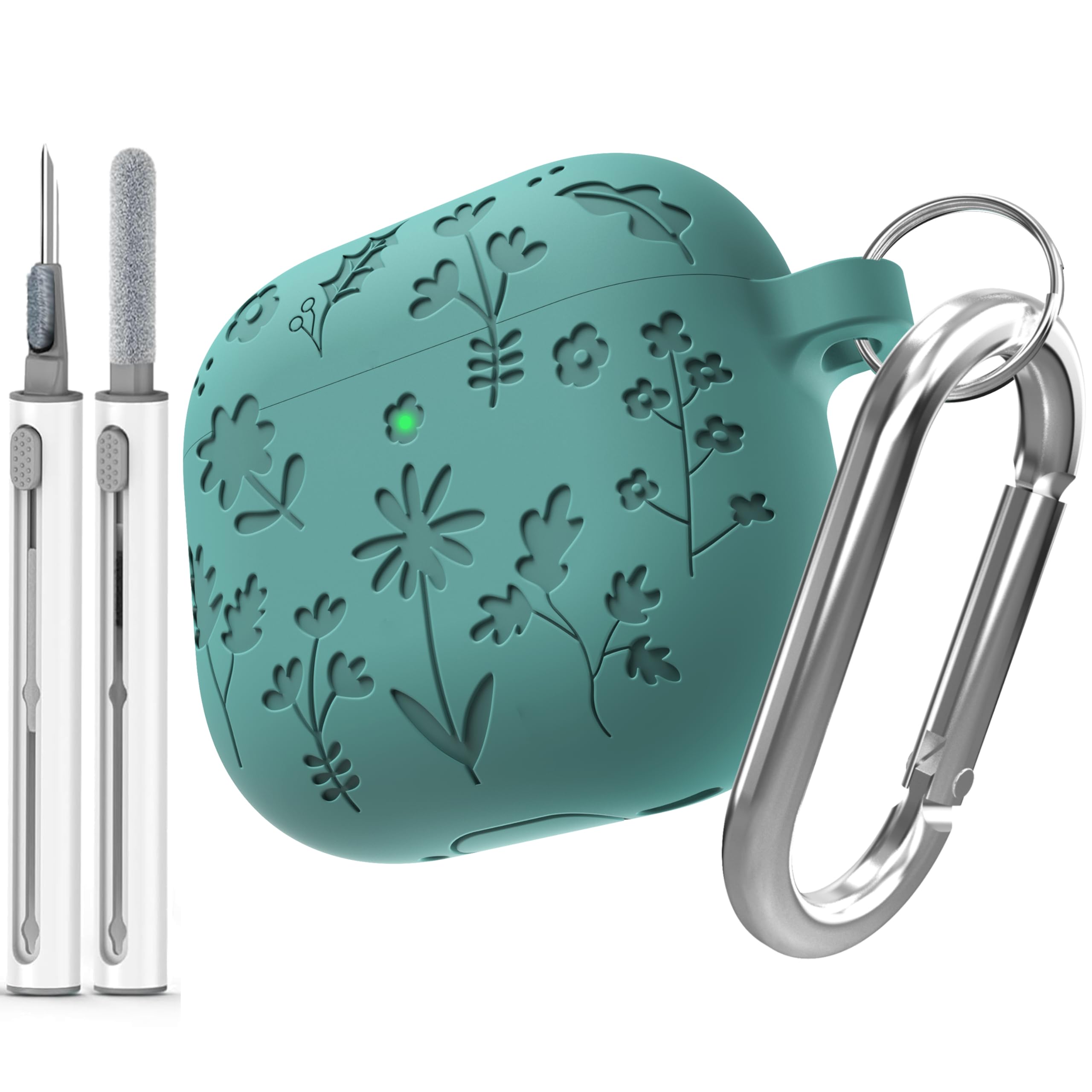 Coque AirPods 4 Avec Motif Fleurs Colorées - Protection TPU, Trou De Charge Précis, Inclut Porte-clés Fleur - Cadeau Original