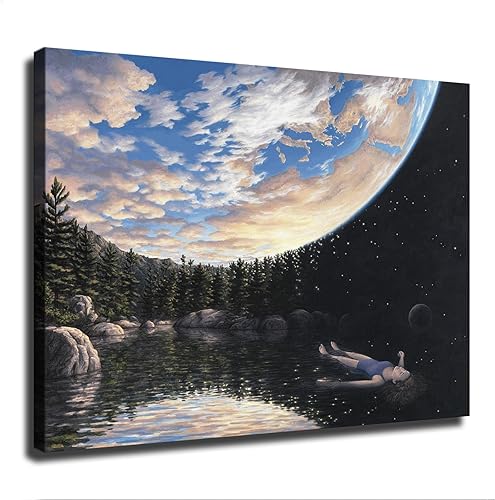 Phenomenon of Floating By Rob Gonsalves Poster Canvas Print Art Decoration Wall 