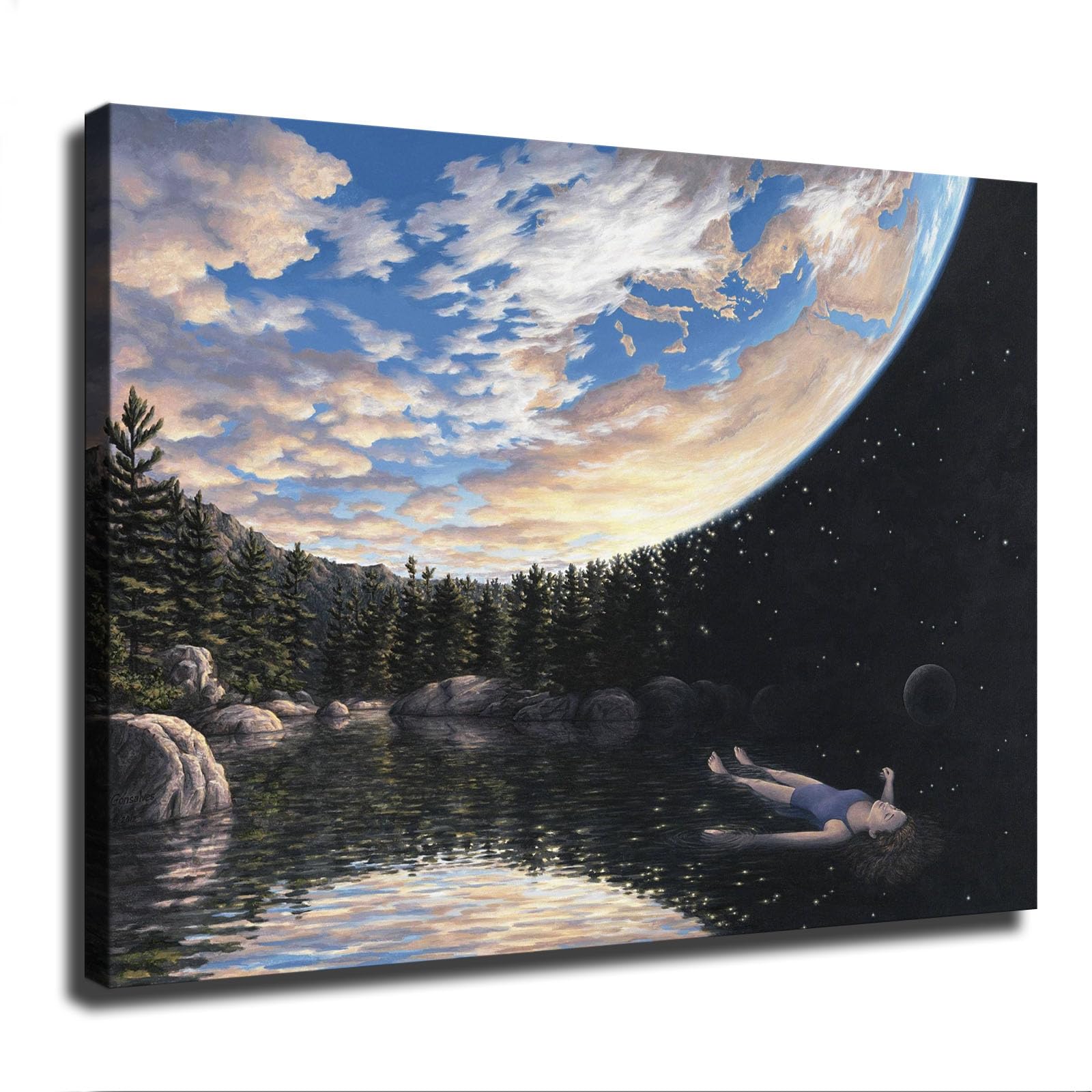 Amazon.com: Phenomenon of Floating By Rob Gonsalves Poster Canvas