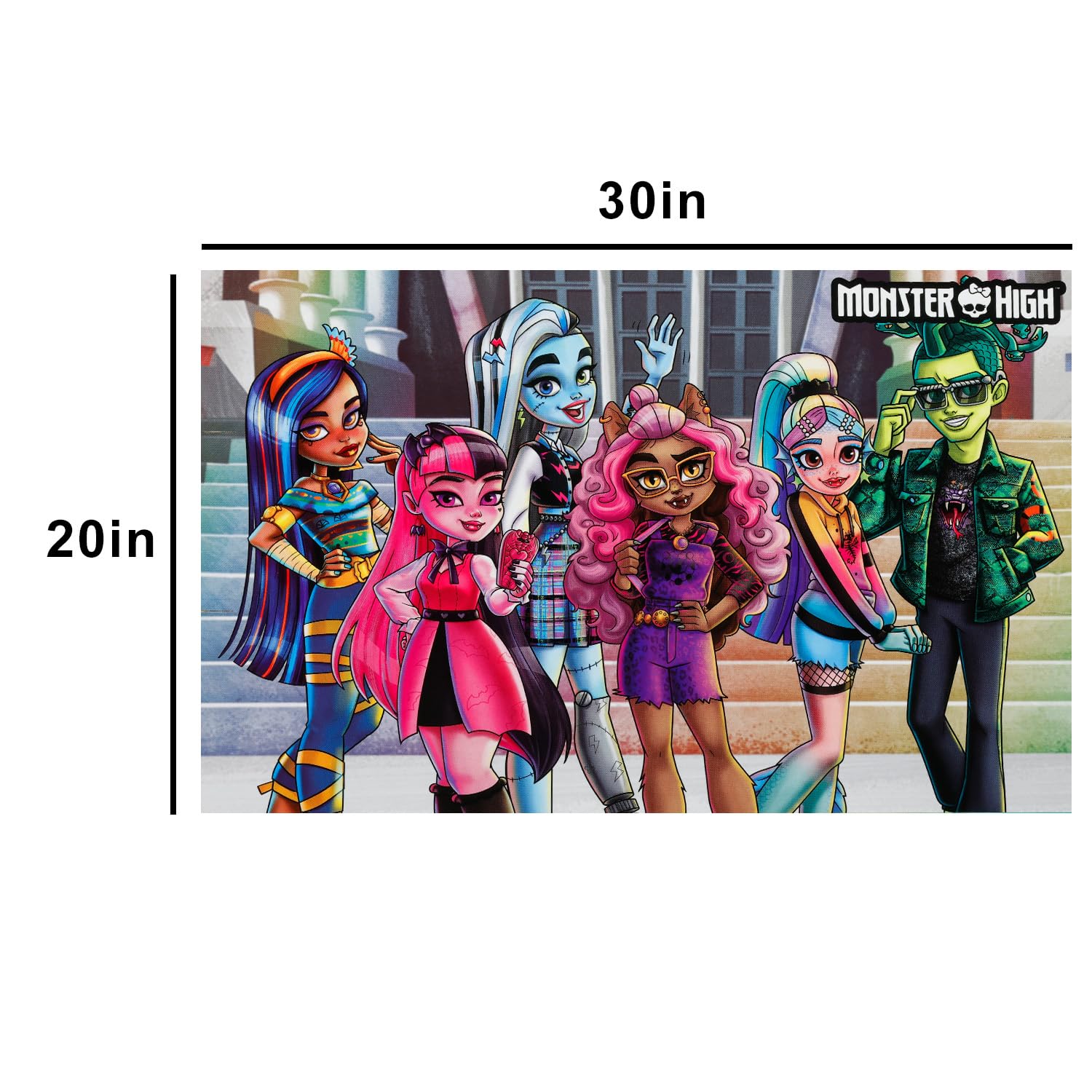 Monster High Floor Puzzle für Kinder im Alter von 3–5 Jahren, Jumbo, 76,2 x 50,8 cm | Monster High 120 Teile Puzzle Bodenpuzzle, Aufkleber, mehr | Monster High Toys Jigsaw Puzzles für Mädchen