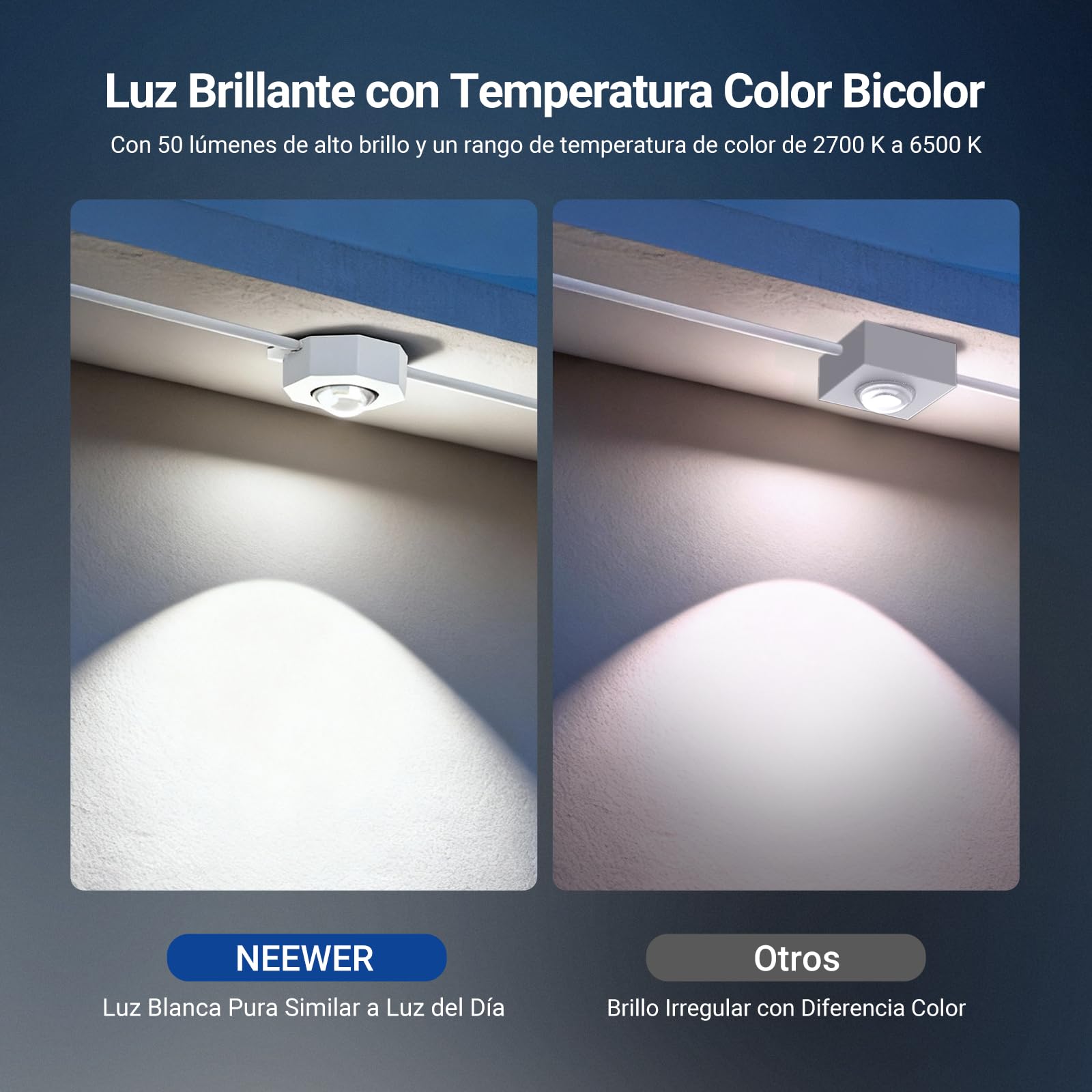 NEEWER Guirnalda Exterior Permanente 96ft RGB IC Blanco Frío Cálido Control App,60 Luces LED IP65 Impermeable 50+ Escenas Decoración Navidad Compatible Alexa ，NR02