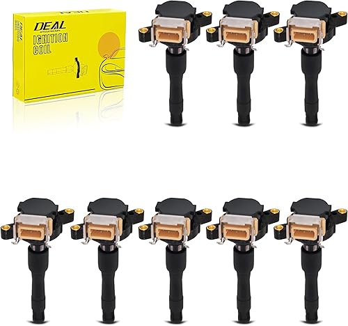 DEAL Paquete de 8 bobinas de encendido compatibles con 540i 740i 740iL 840Ci M5 Z8 X5 4.4L 4.6L 5.0L V8 Reemplaza# E36 E46 E31 E38 E39 E53 UF354
