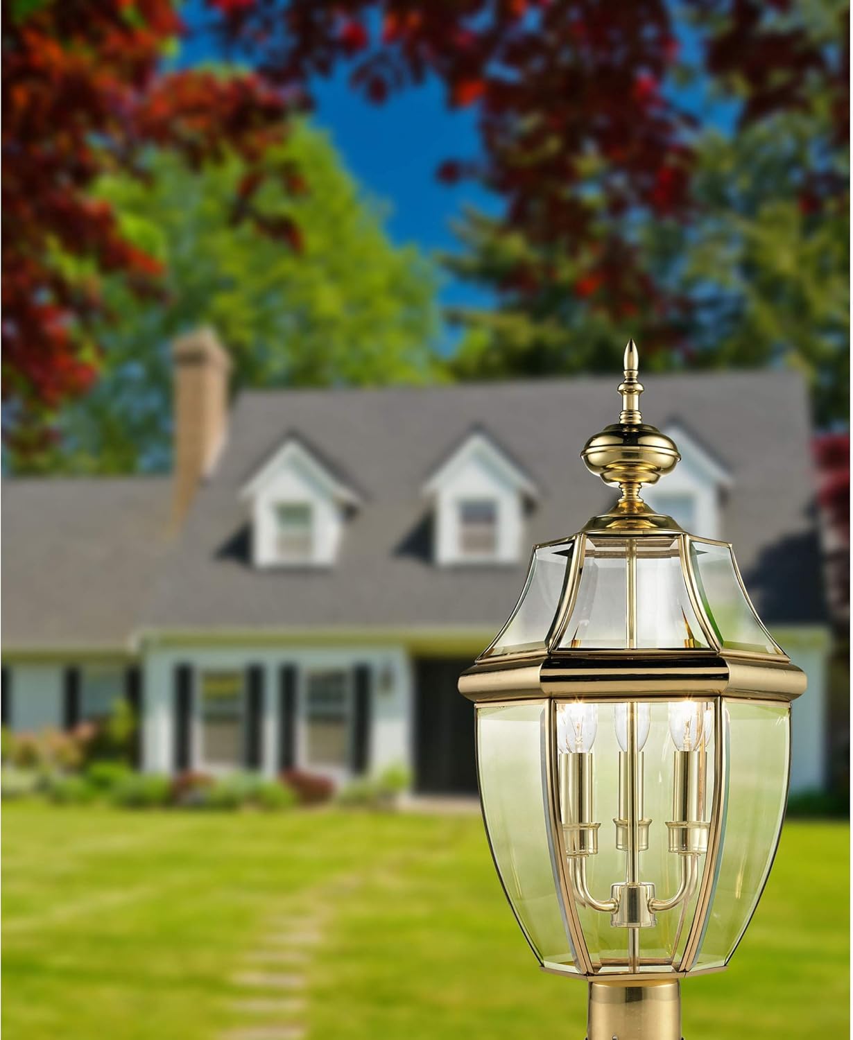 One-Day Sale: Up to 70% Off Cornerstone Lighting 8603EP/85 Ashford 3 Light Exterior Post Lantern, Antique Brass 🔥 Cornerstone Lighting 8603EP/85 Ashford 3 Light Exterior Post Lantern, Antique Brass