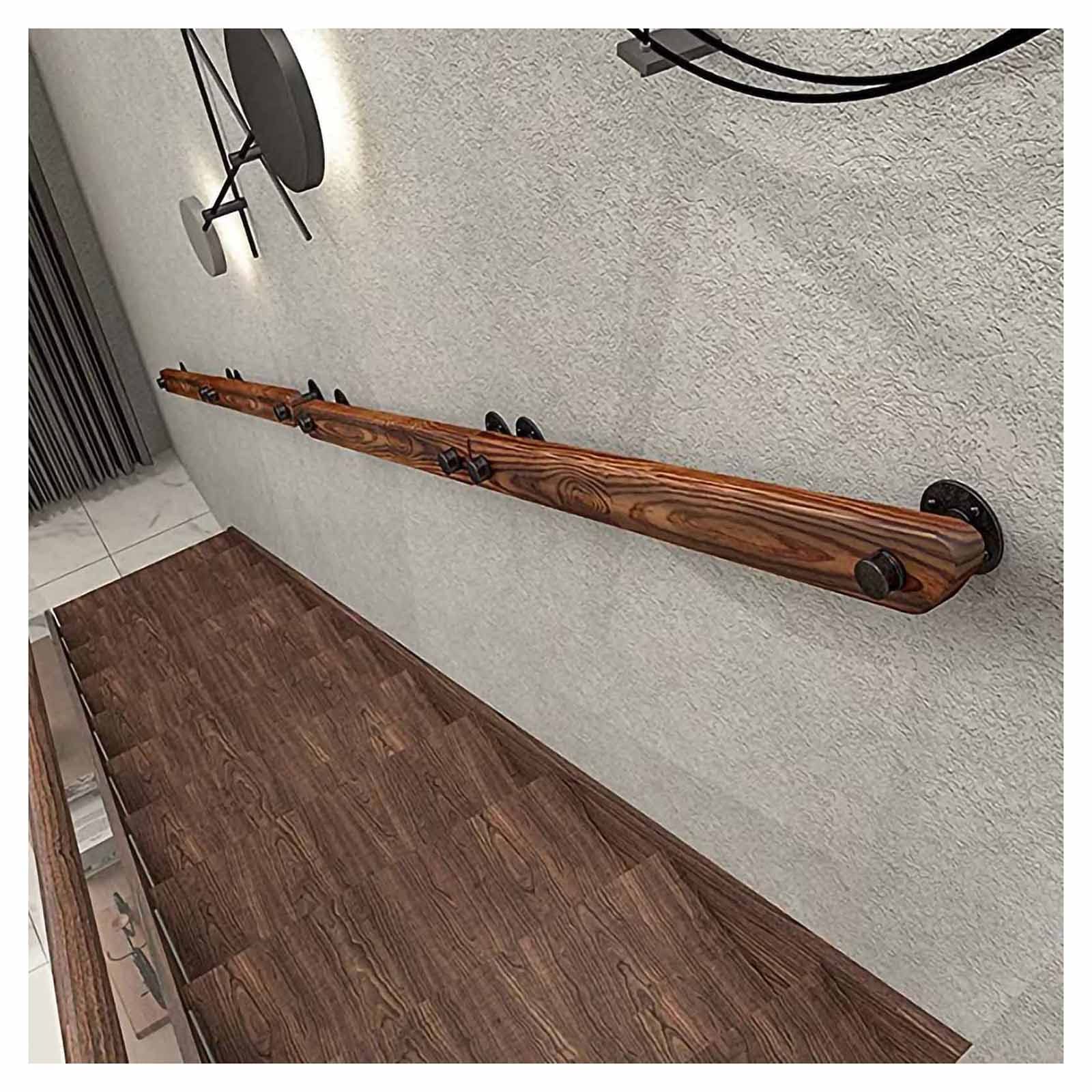 Rampe d'escalier en bois MObyat avec support mural et kit complet