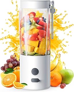 Portable Smoothie Blender, USB Rechargeable Mini Blender with 6 Stainless Steel Blades, Safety Lock & Auto Shut-Off, 1500m…