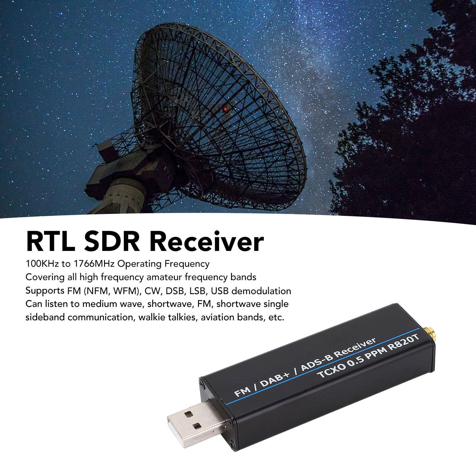 SEAFRONT RTL SDR -Funkempfänger 100 kHz Bis 1766 MHz RTL2832U R820T2 0, 5 Ppm TCXO USB -Software Defined Radio Receiver