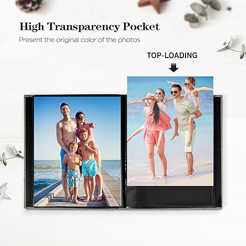 Miniatura 3 de Mublalbum Álbum de fotos pequeño de 8 x 10 pulgadas, paquete de 2 cubiertas de lino, cada mini libro de fotos de 26 páginas con capacidad para 52