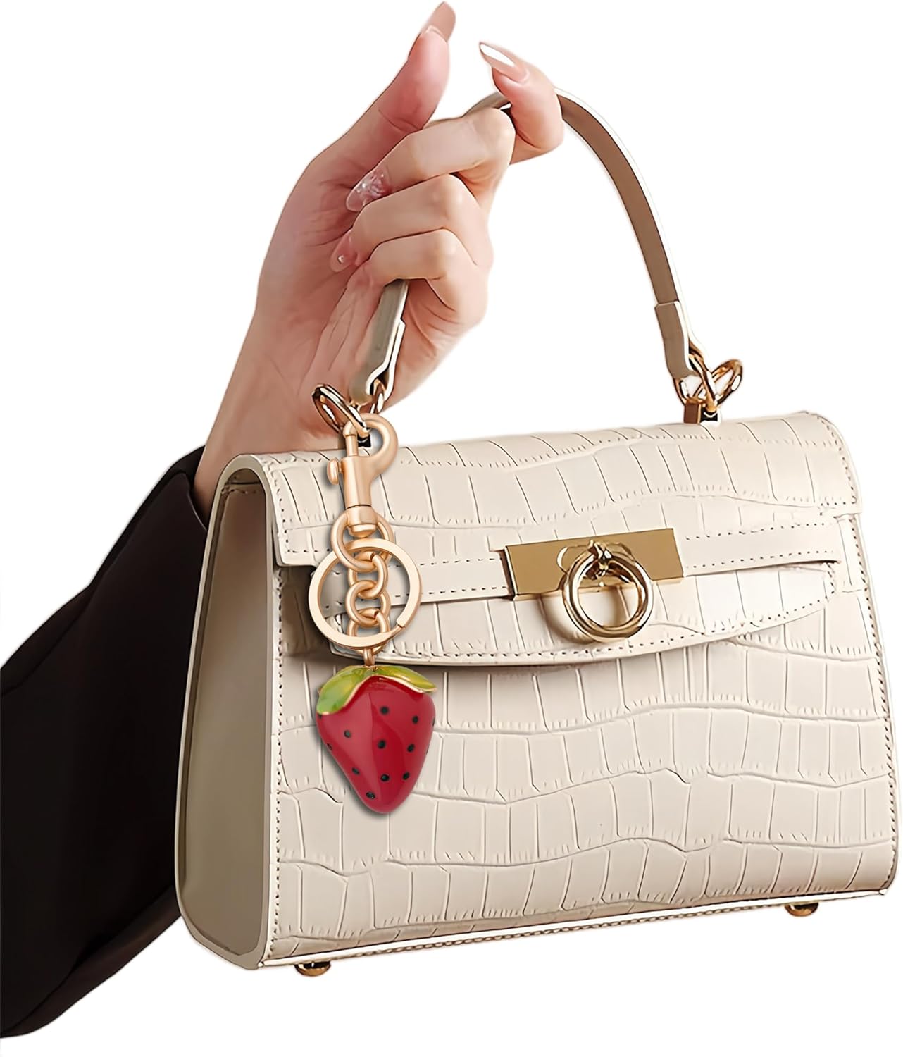 Bag Charm for Handbags, Cherry Bags Charm Strawberry Radish Fruit Bag Charms Car Keychain Accessories - Image 6