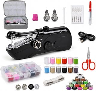 Handheld Sewing Machine for Beginners Adults, Portable Hand Sewing Machine with 42-Piece Kit & Storage Bag, Mini Cordless Electric Stitching Mending Machine, Dual Power Battery & USB, Home Travel DIY