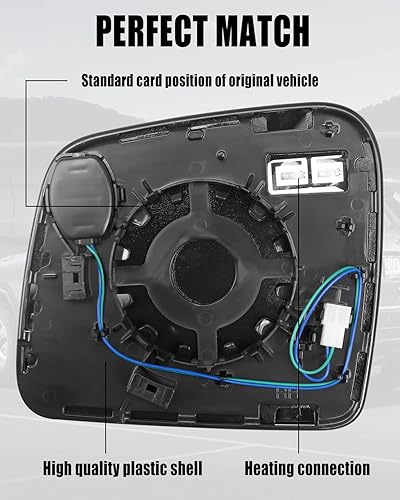 Miniatura 3 de Espejo calefactable derecho de repuesto para Dodge Durango Jeep Grand Cherokee 2011-2021, descongelación y niebla con soporte trasero