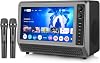 15.6inch Smart TV,Small Television with Digital Tuner,Featuring Bluetooth,Karaoke Microphone,12V6A-24V4A input, Supporting HDMIUSB. Ideal for House parties and Camping trips grey