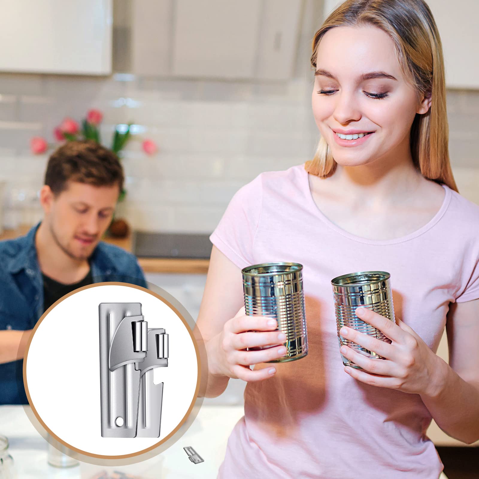 Abrelatas de estilo militar P-38 y P-51 con llaveros de acero inoxidable para acampar, abrelatas portátil para cocina, viajes, campamento, supervivencia (12 unidades) 5