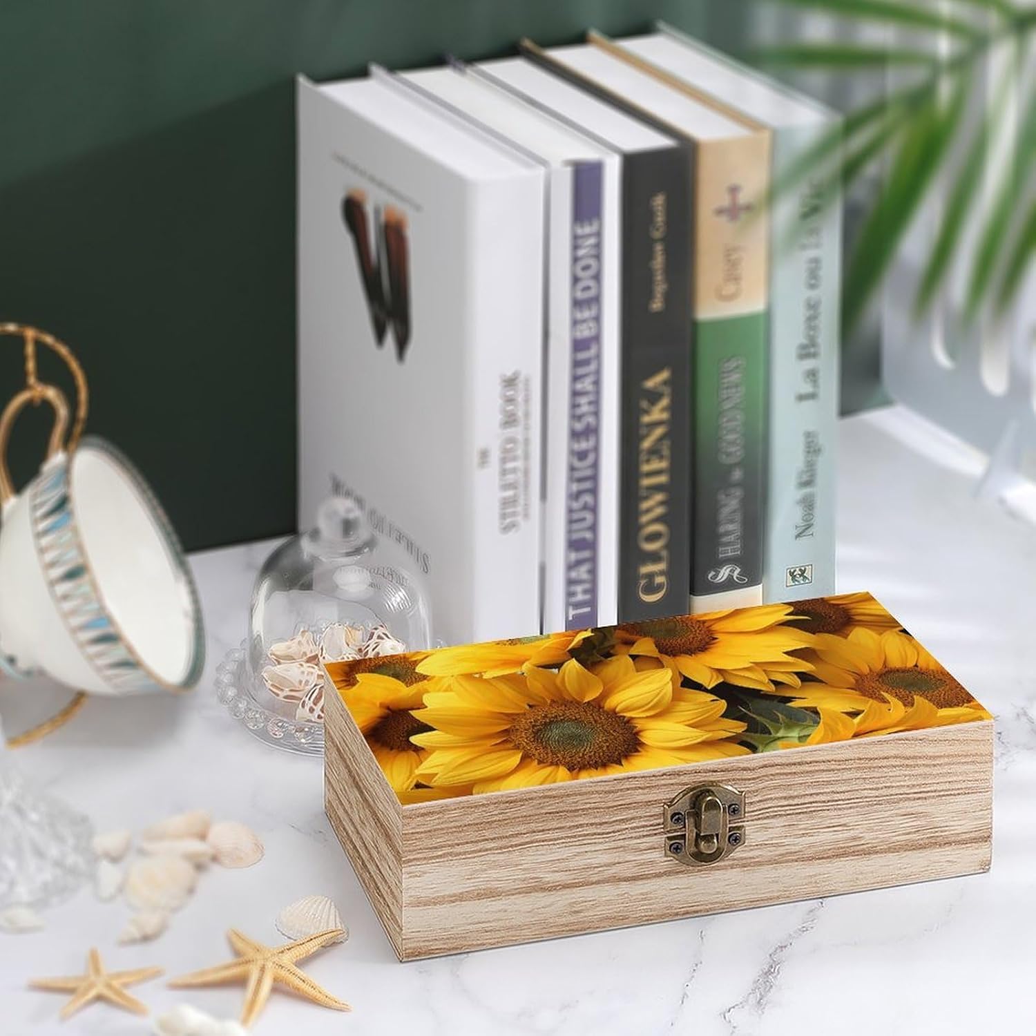 Lightweight Wooden Box, Hinged Lid, Retro Clasps, 7.9'' X 3.9'' X2.3'' image 4