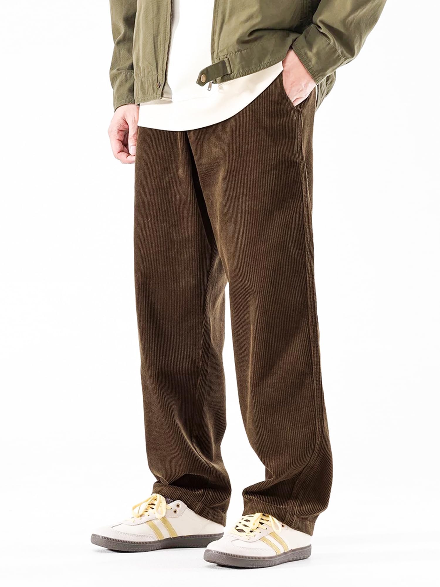 Men's Corduroy Baggy Pants Straight Fit