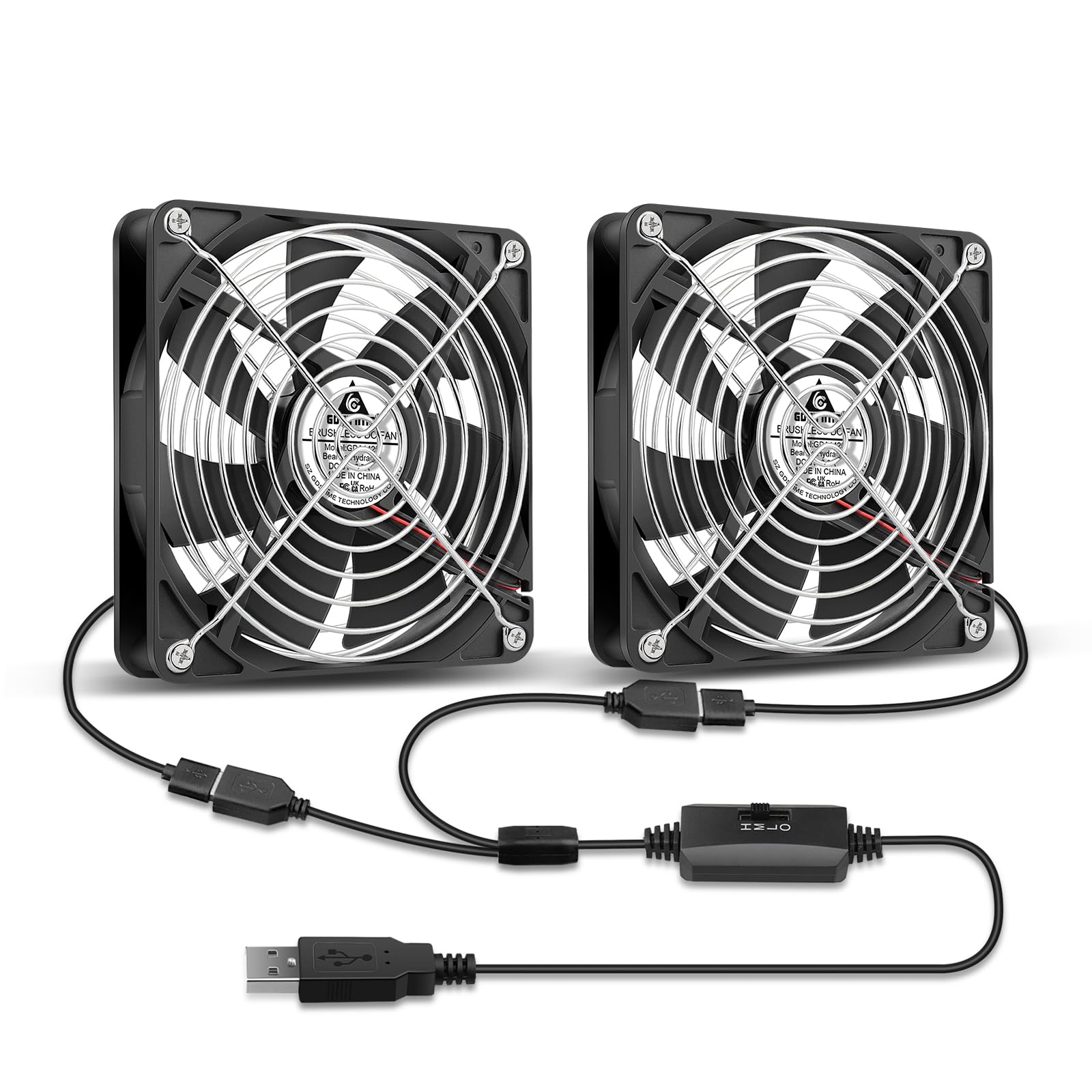 Produktbild von USB Lüfterdrehzahlregler 2 Stück – Stufenlos 2,5–8V Für 5V Lüfter, Alu