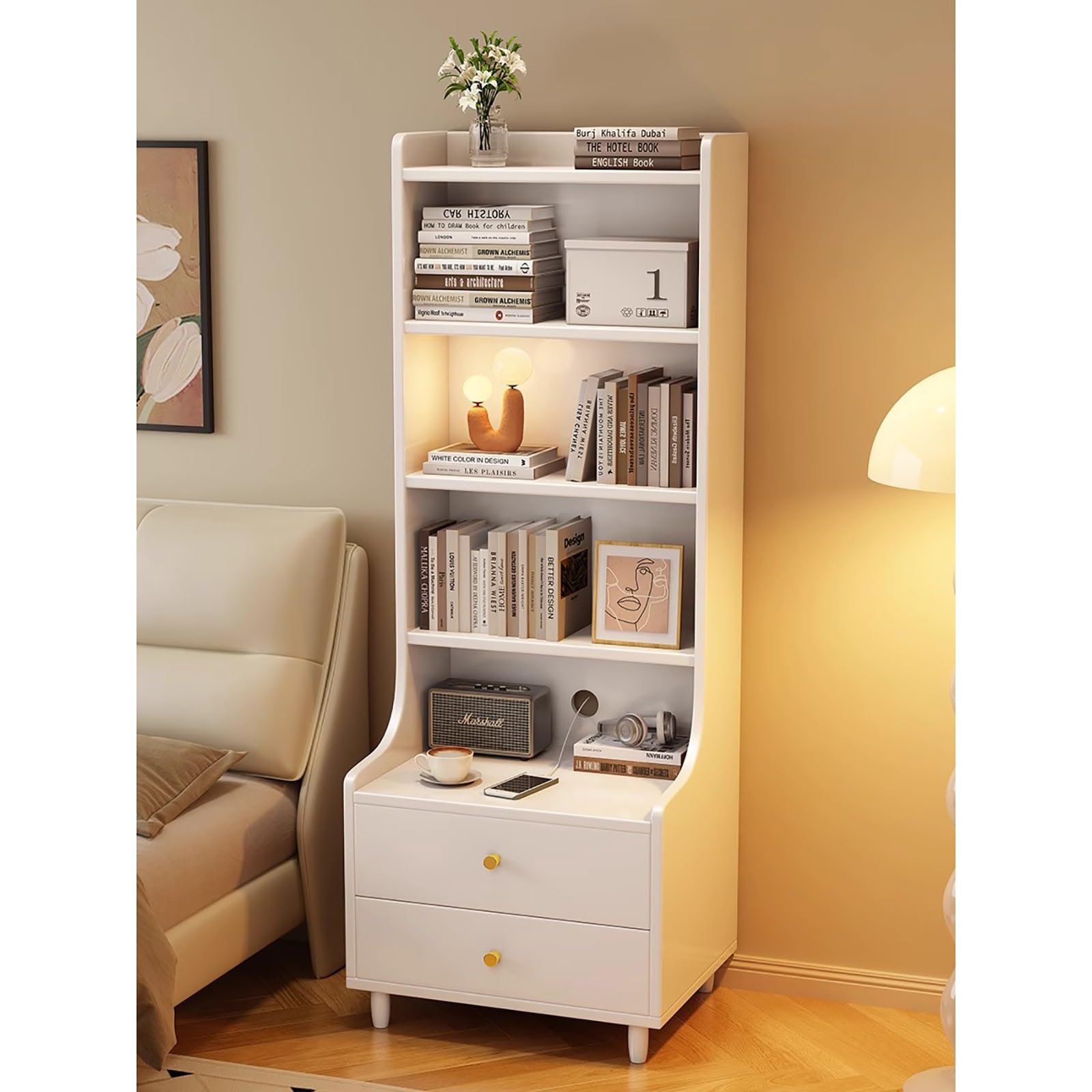 Table d'appoint à 2 tiroirs pour optimiser le rangement de votre bureau