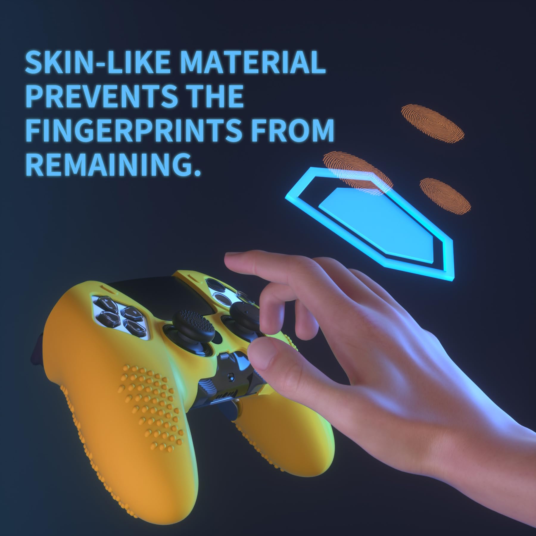 playvital Funda de Silicona Antideslizante con Tachuelas 3D para Controlador de PS5 Edge, Funda Protectora de Goma Suave para Controlador inalámbrico PS5 Edge con 6 Tapas de Agarre para el Pulgar,