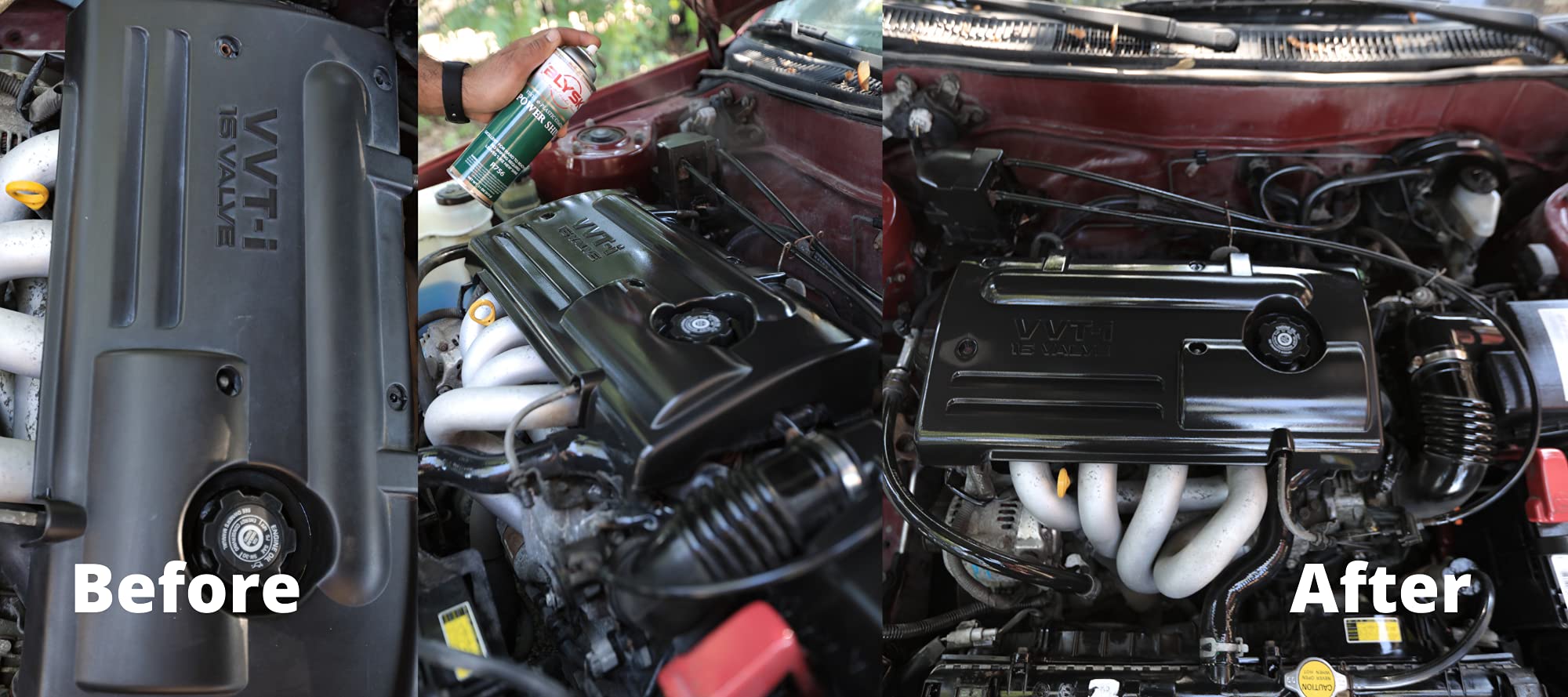 Blysk 4-Piece Restore and Shine Pack - Power Shine Vinyl & Plastic Coating (R756) 11oz, Super Restore 8oz, Microfiber Towel and Applicator Pad