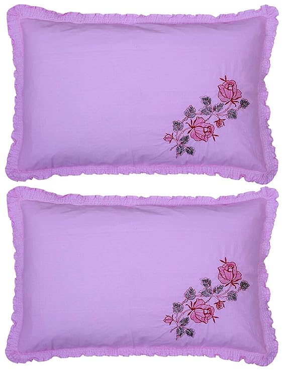 Kuber Industries Embroided Design 2 Piece Cotton Pillow Cover Set-17