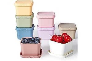 ISSEVE 8-Pack 6oz Silicone Snack Containers with Spill-Proof Lids
