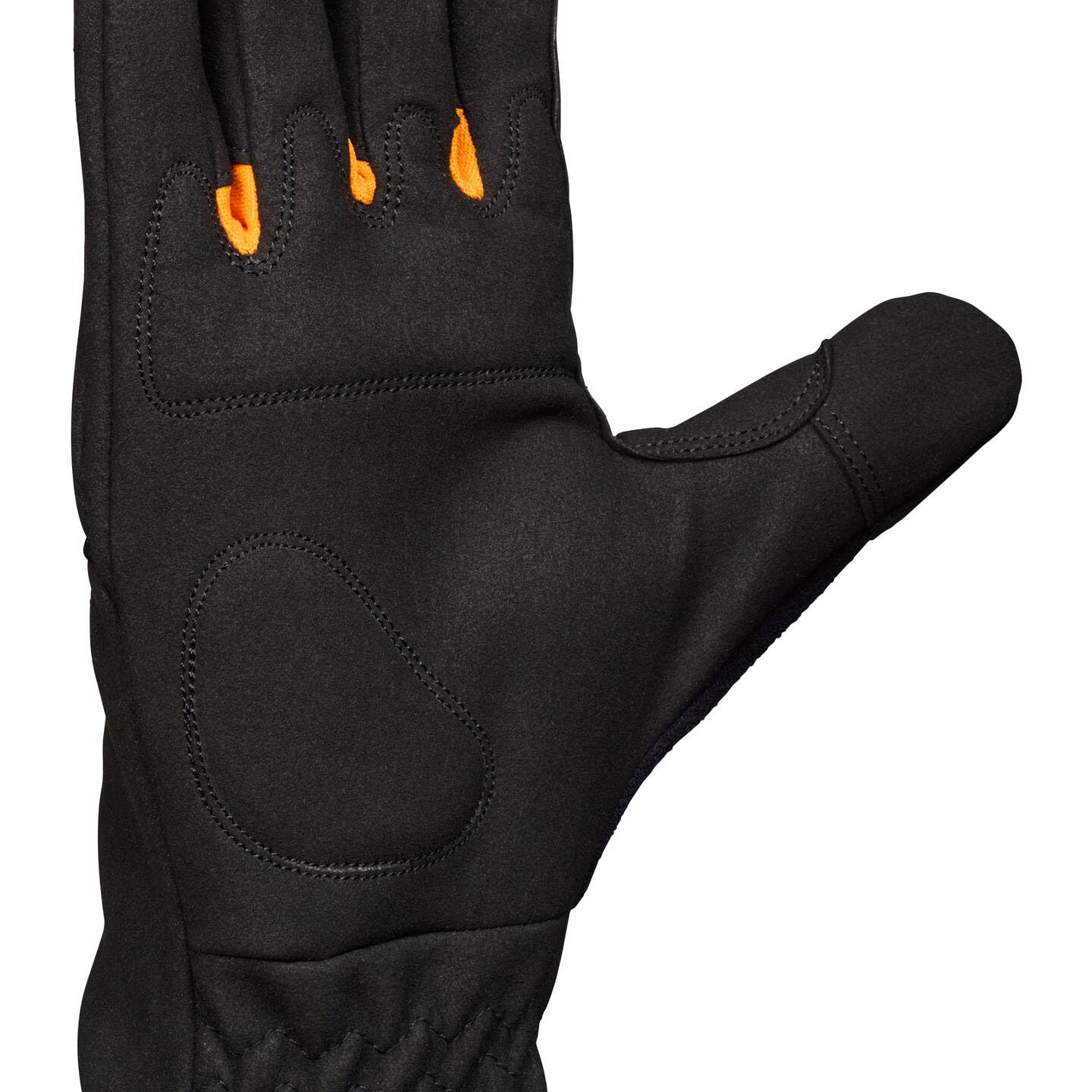 Fiskars Guantes para el Cuidado de Arbustos, Guantes de Trabajo para el Jardín, Pulgares y Puntas de los Dedos Compatibles con Pantallas Táctiles, Imitación de Cuero, Talla 10, Negro/Naranja, 1071153