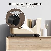 Vista 4 de 8 ruedas de placa pegable de 1 pulgada con calcomanías y tornillos, ruedas giratorias autoadhesivas, rueda universal de rotación de 360°