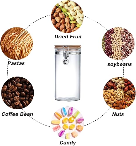Miniatura 3 de Recipiente de almacenamiento de vidrio para granos de café con tapa hermética con cierre de clip, tarro de almacenamiento de café para granos, café