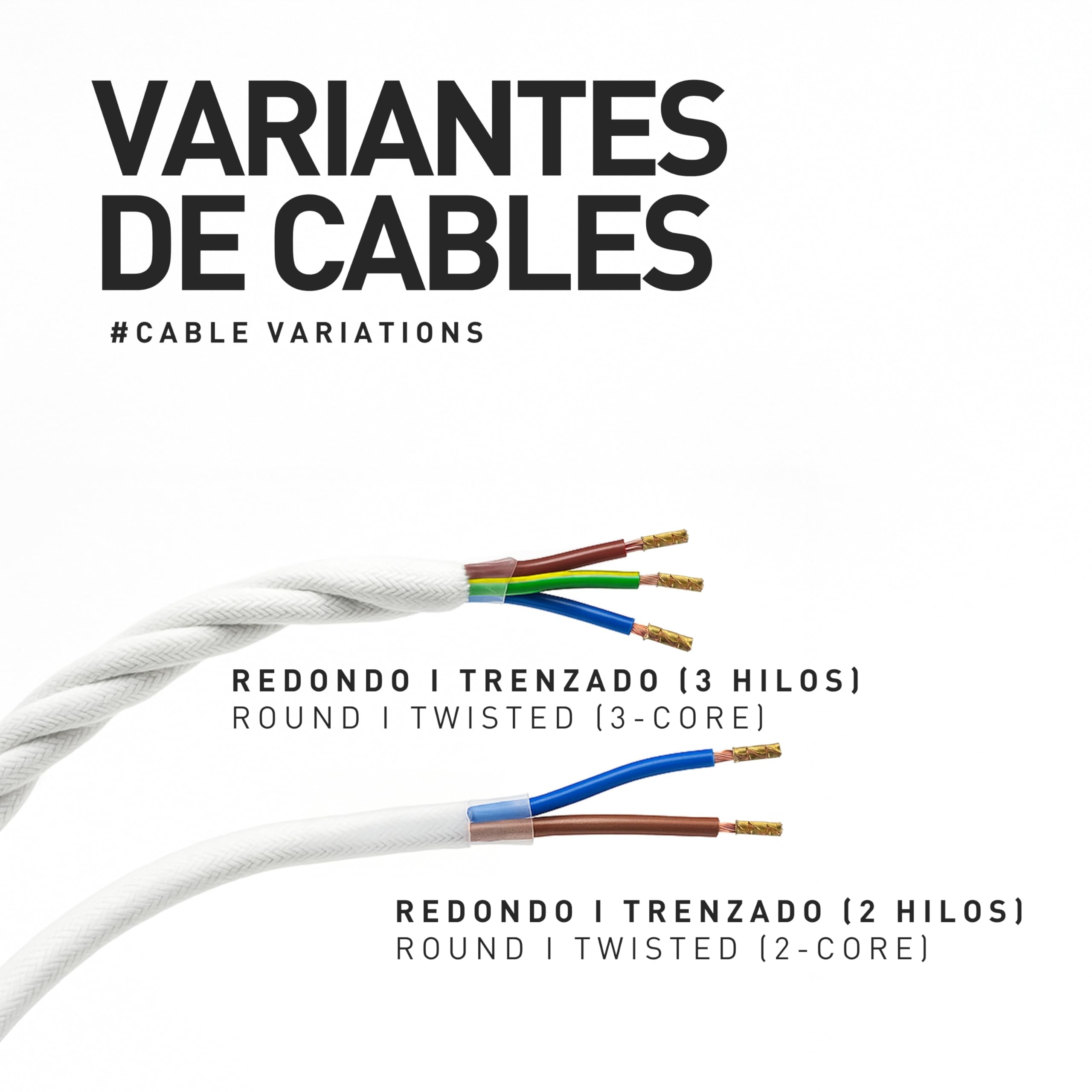 smartect Cable Textil en Color Yute, Cable Electrico 3 Hilos de 5 Metros (3 x 0,75 mm²) Cuerda para Lampara con Revestimiento Textil para su Proyecto DIY