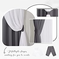 Vista 4 de PONY DANCE Paño de cortina opaca de gasa con alzapaños agregados