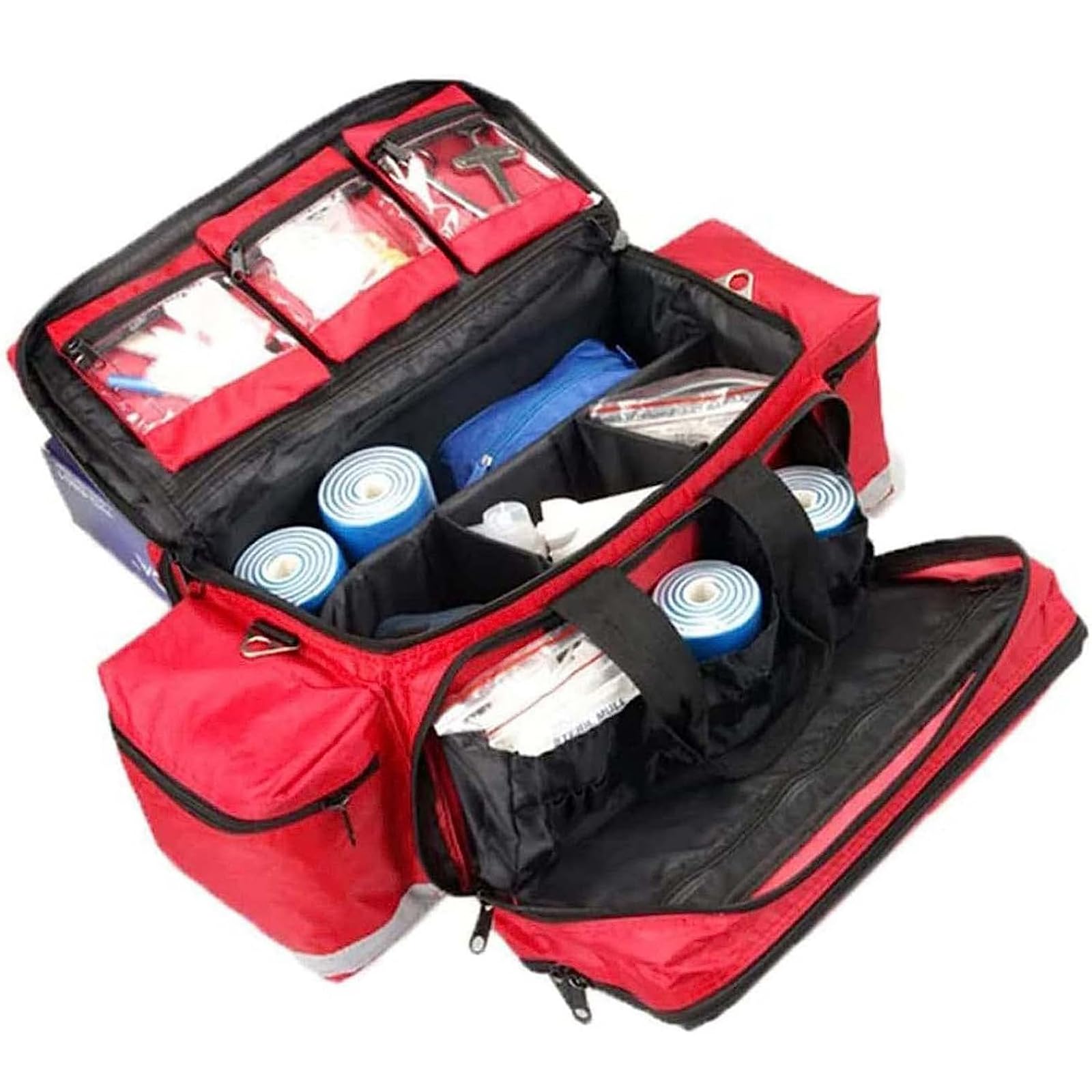 Mochila De Primeros Auxilios Bolsa De Emergencia Vacía Mochilas Médicas De Primeros Auxilios Rojas, Kit De Rescate De Emergencia Impermeable Al Aire Libre De Gran Capacidad
